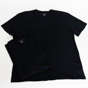 Set of 2 Pull Love Firenze Italian V-neck 3XL T-shirt 100% Supima Cotton Black